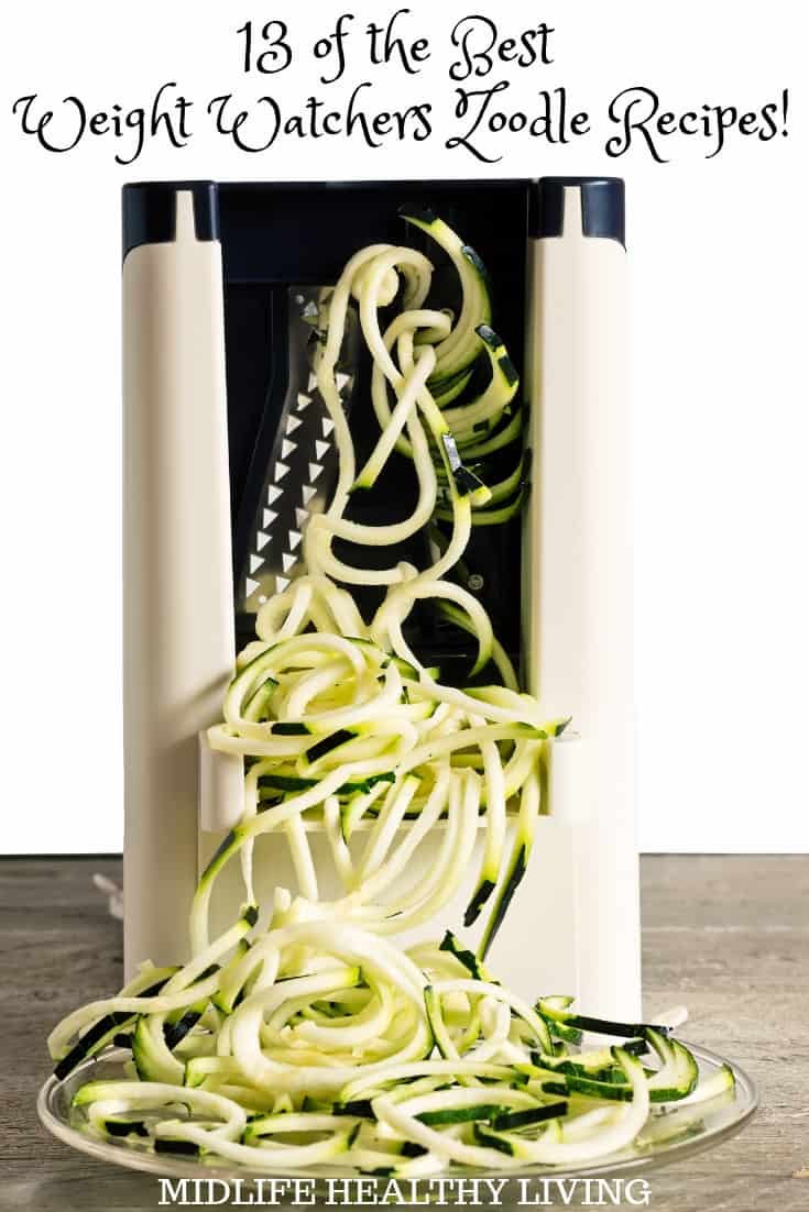 Zucchini noodles a.k.a. Zoodles are an excellent way to reduce carbs, calories, and points in any recipe. These are some of the best Weight Watchers zoodle recipes available. Zoodles are quick and easy to make with a spiralizer and they even cut down on cooking time! 