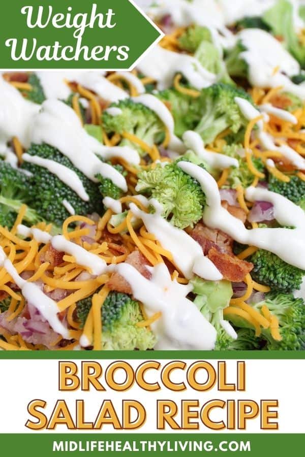 Pinterest image for weight watchers broccoli salad