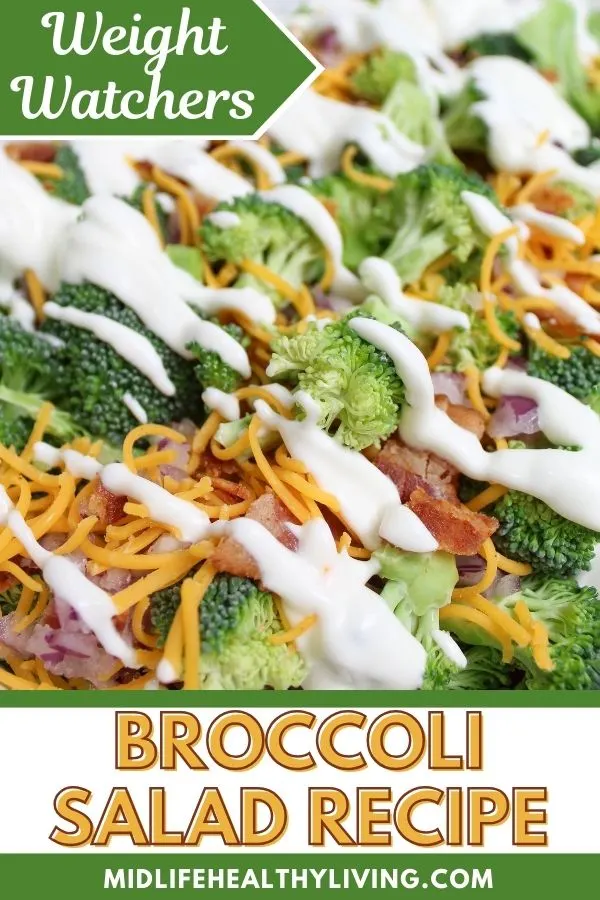Pinterest image for weight watchers broccoli salad