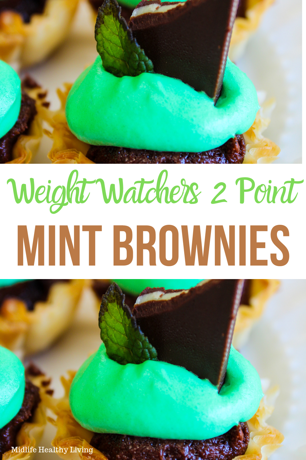 mint brownies in phyllo cups