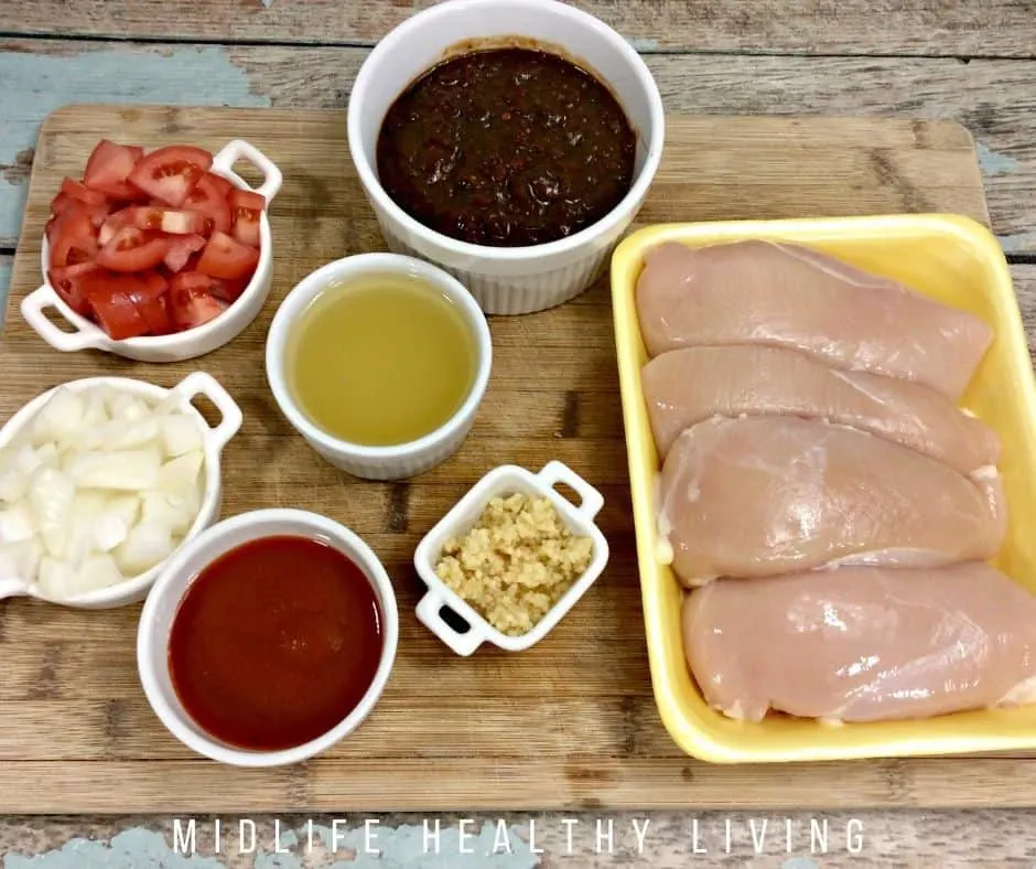 Ingredients for Mexican chicken recipe.