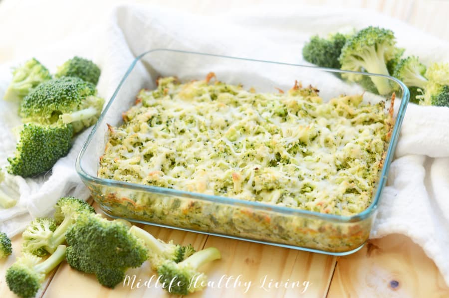 A view of the completed recipe in a baking dish.