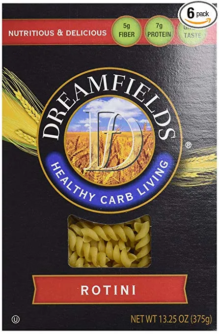 Dreamfields Pasta Healthy Carb Living, Rotini, 13.25-Ounce Boxes (Pack of 6)