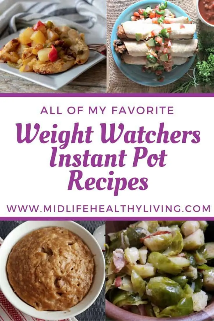 Another pin showing some of the recipes finished and ready to eat for Instant Pot Weight Watchers recipes.