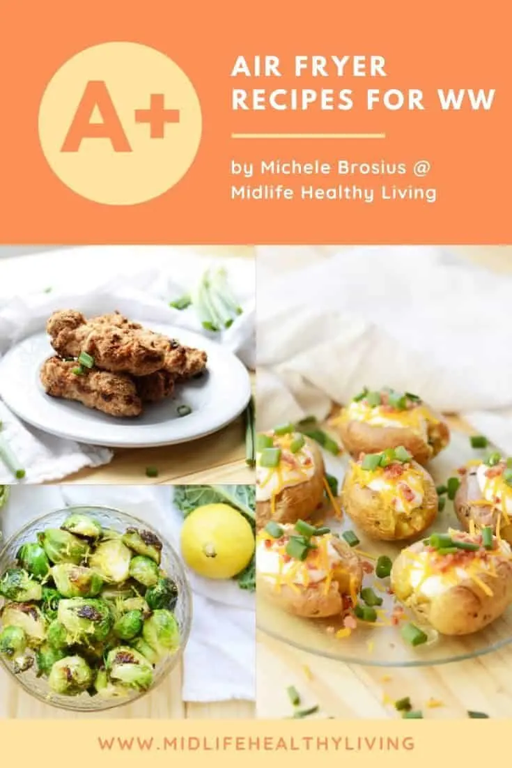 Another pin showing the Weight Watchers air fryer recipes and the title of the landing page at the top