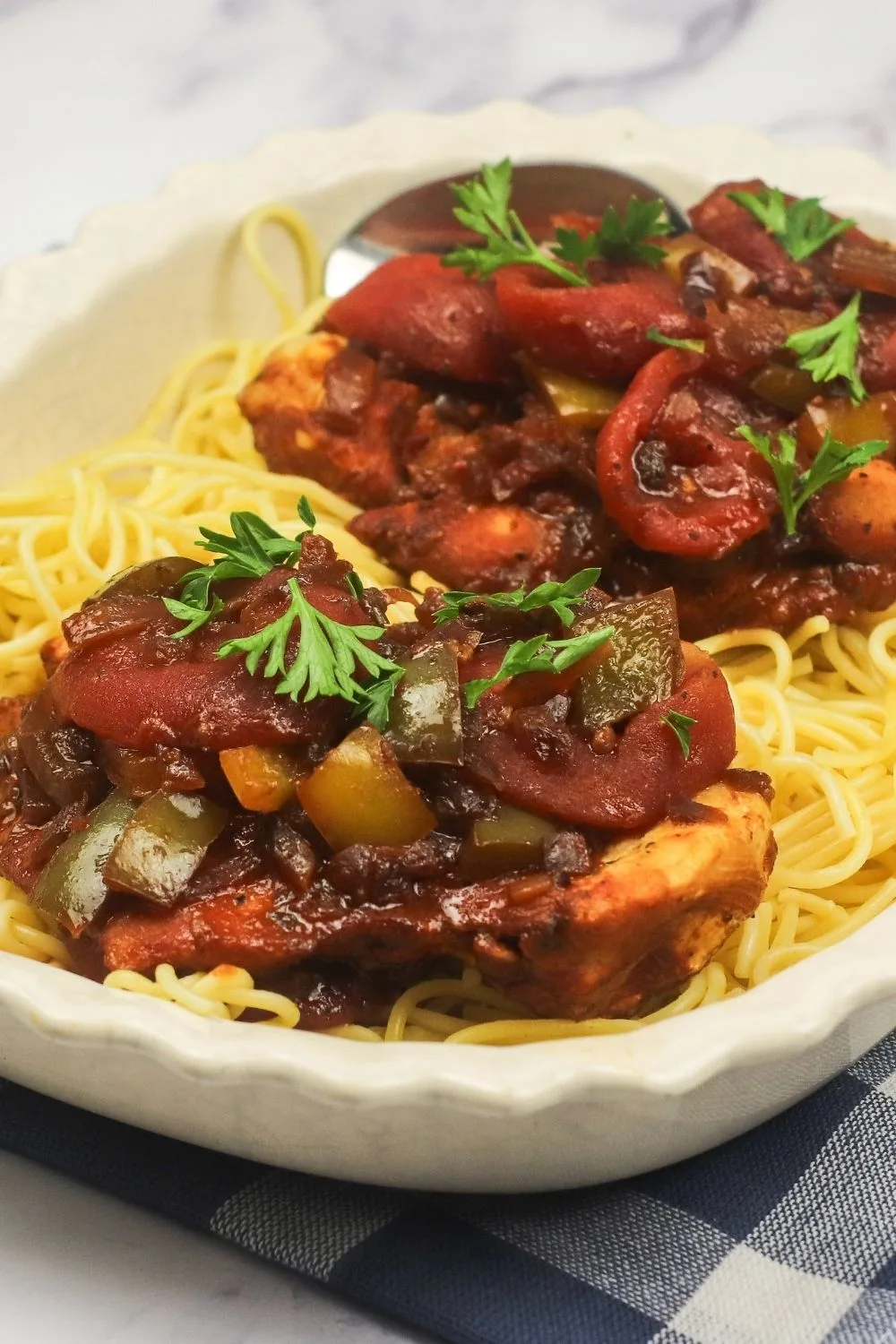 Weight Watchers Chicken Cacciatore on a plate