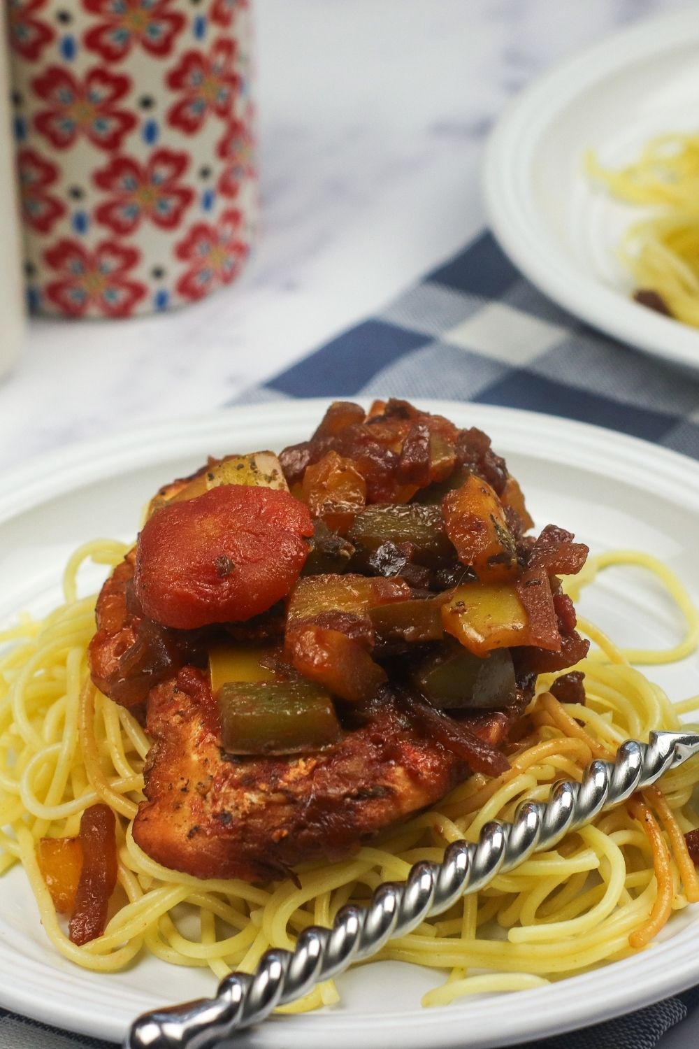 Chicken Cacciatore served on a plate