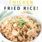 Weight Watchers Chicken Fried Rice Recipe Pin showing the finished recipe.