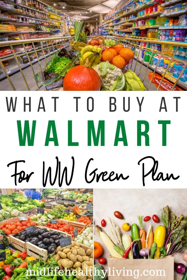 Another pin for the list of foods to buy from Walmart for Weight Watchers Green Plan. 