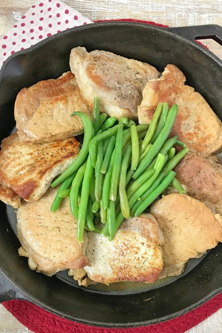 Final product of Weight Watchers pork chops.