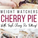 Pin showing the finished cherry pies for Weight Watchers in the Air Fryer