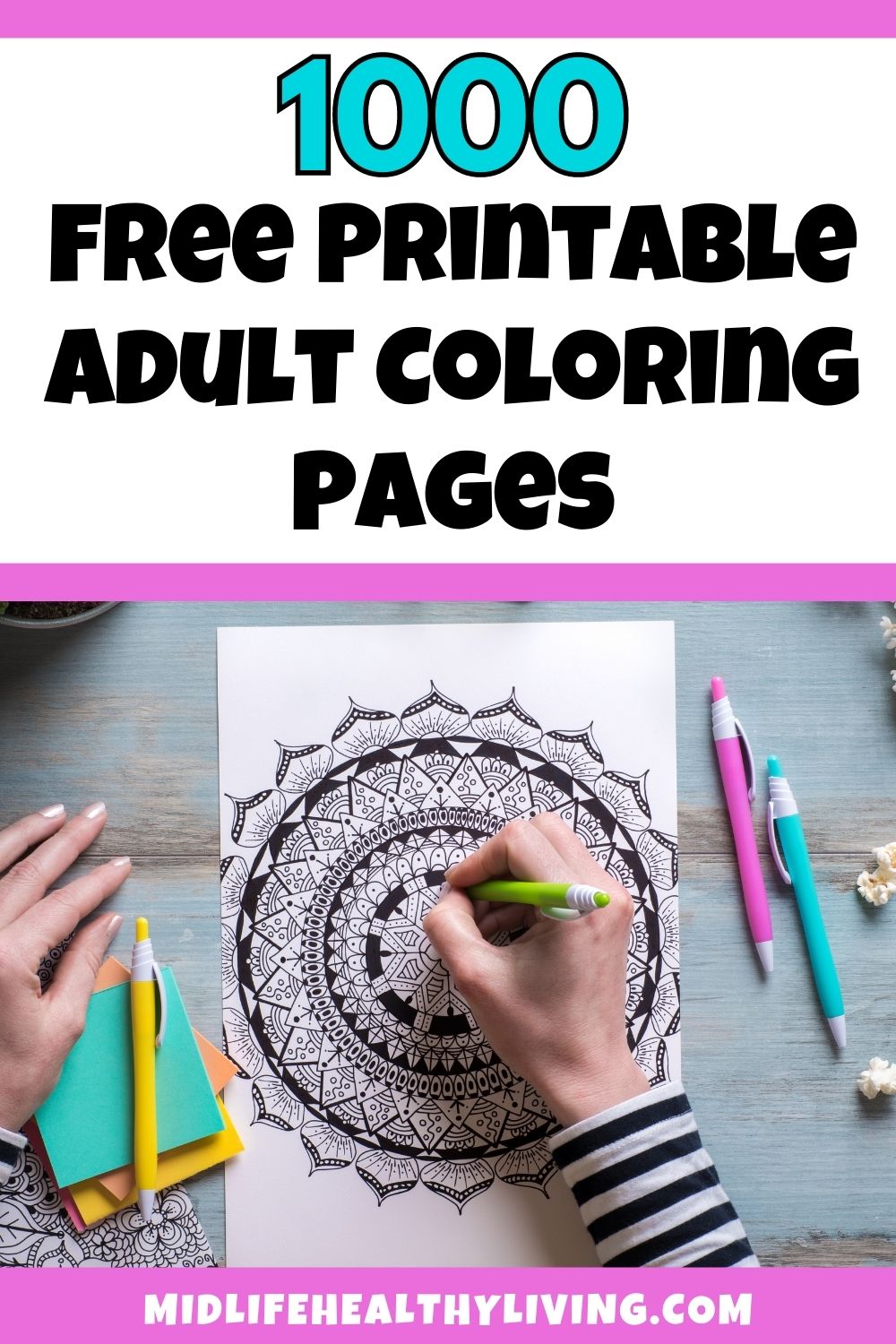 Pinterest image for 1000 Free Printable Adult Coloring Pages
