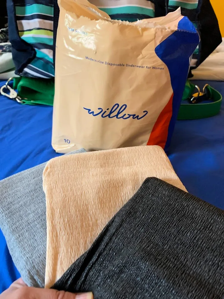 Because disposable underwear in three colors, beige, gray and black outside of packaging.