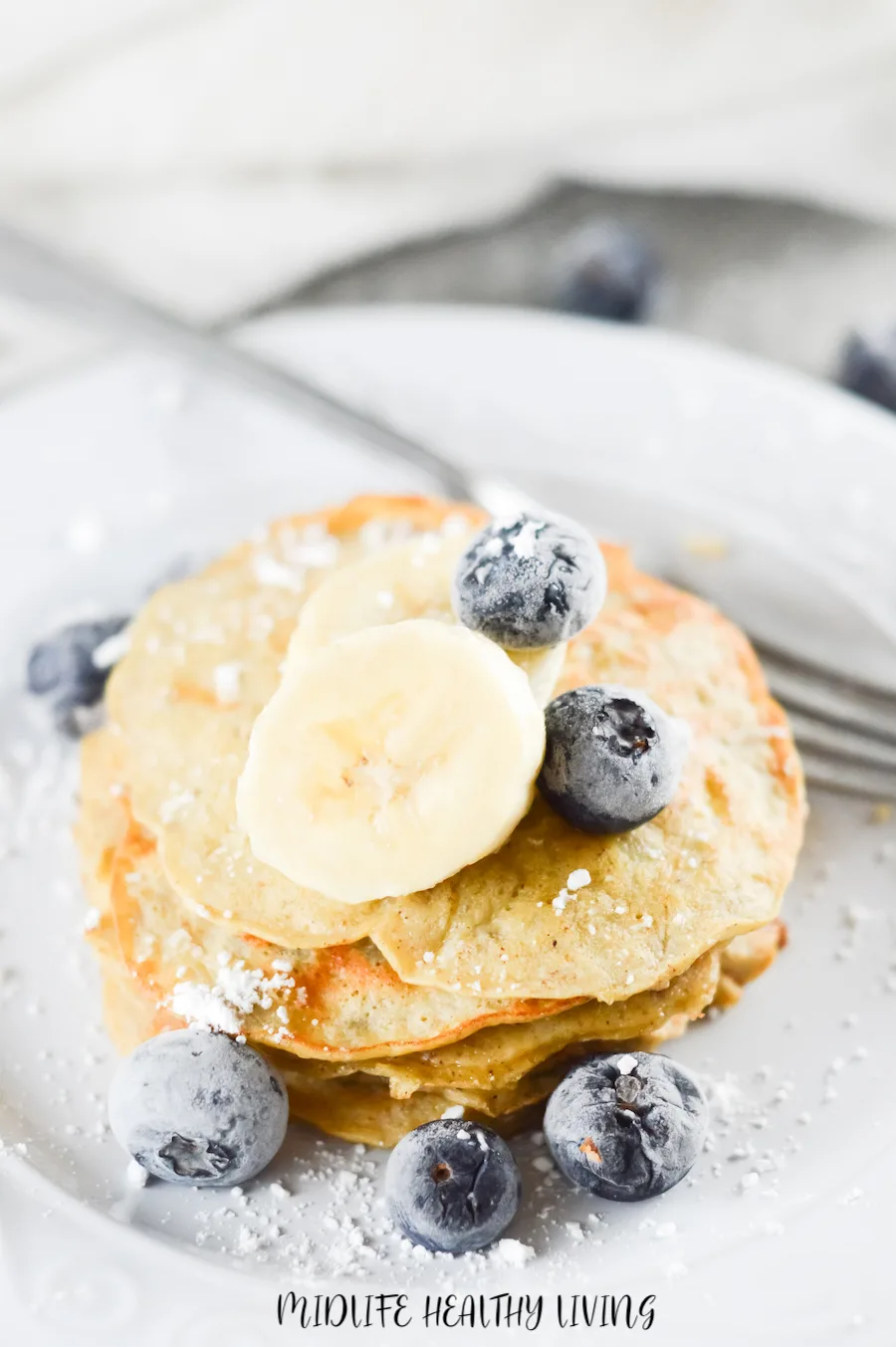 A top down look at these delicious finished pancakes for Weight Watchers.