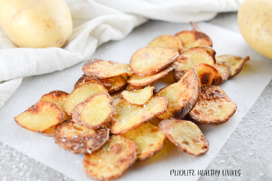 Another look at a serving of the chips on a plate ready to be shared or enjoyed. 