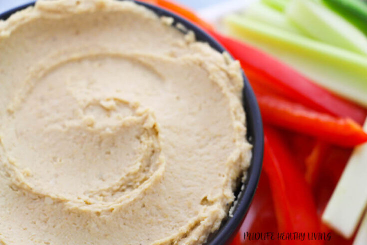 Featured image showing the finished weight watchers hummus recipe ready to serve.
