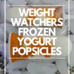 Pin showing the finished weight watchers yogurt popsicle recipe with pumpkin and title across the middle.