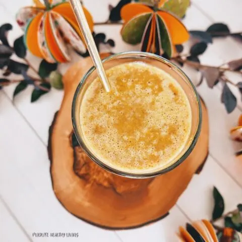Featured image showing the finished weight watchers pumpkin smoothie recipe.