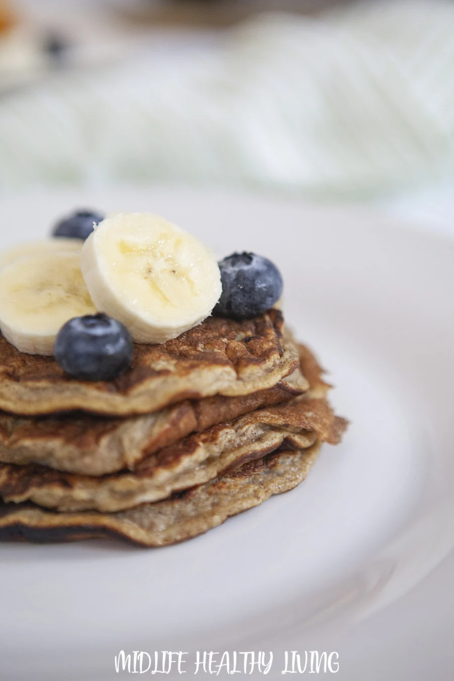 Here we see a stack of the ww banana pancakes ready to eat. 