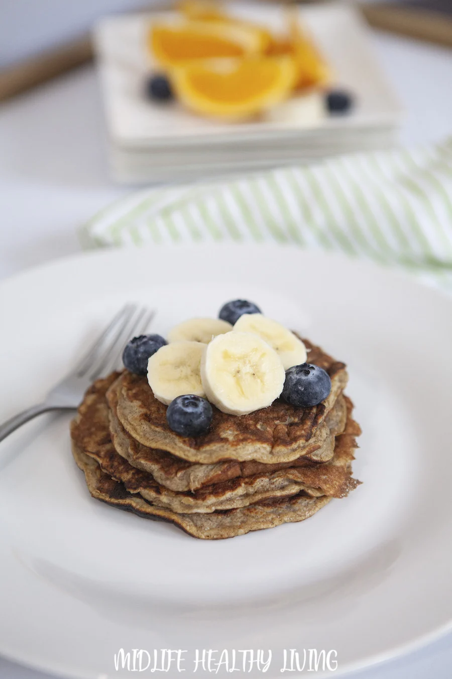 A plate full of healthy pancakes ready to serve. 