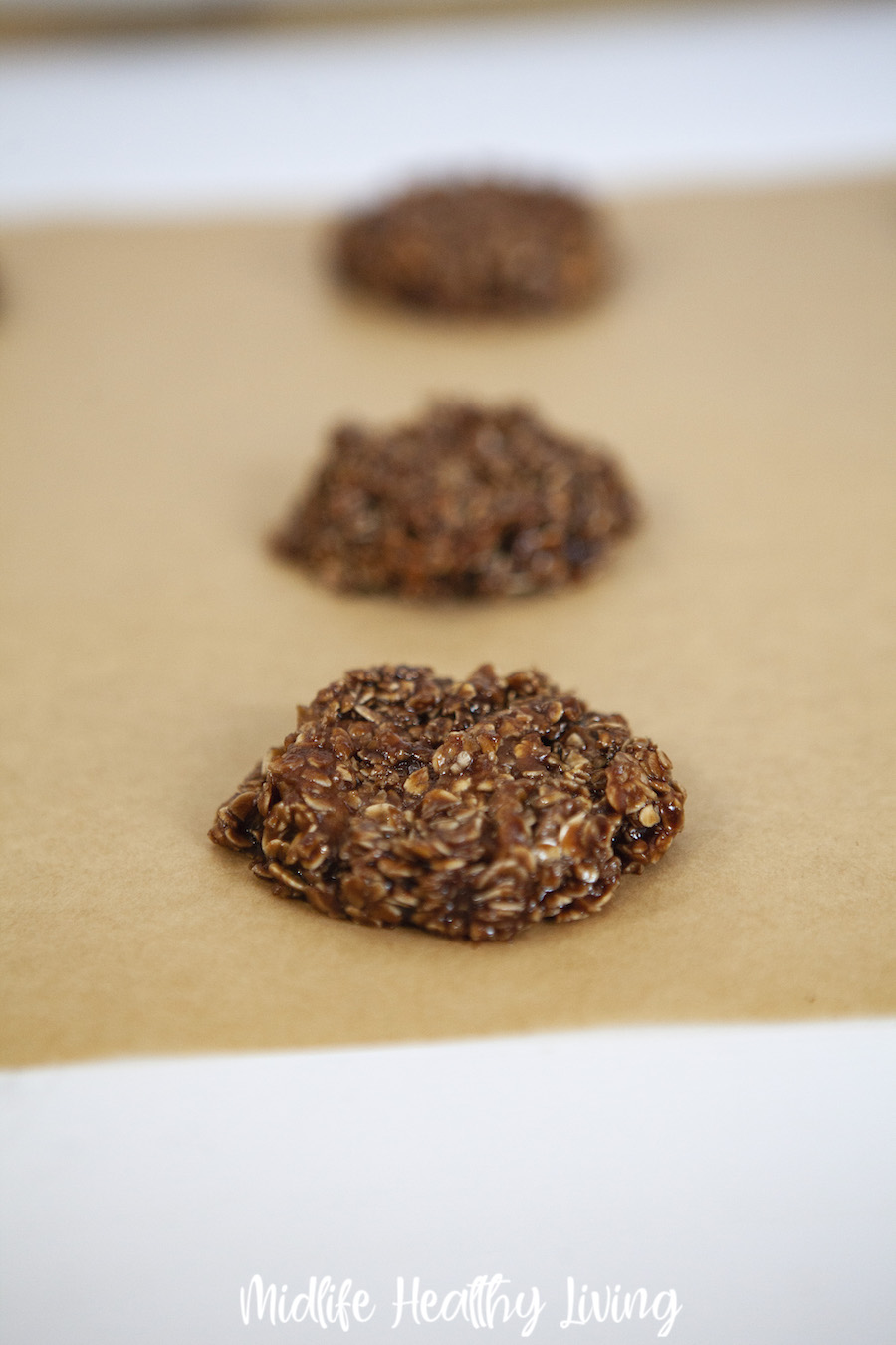 A row of the finished cookies ready to serve .