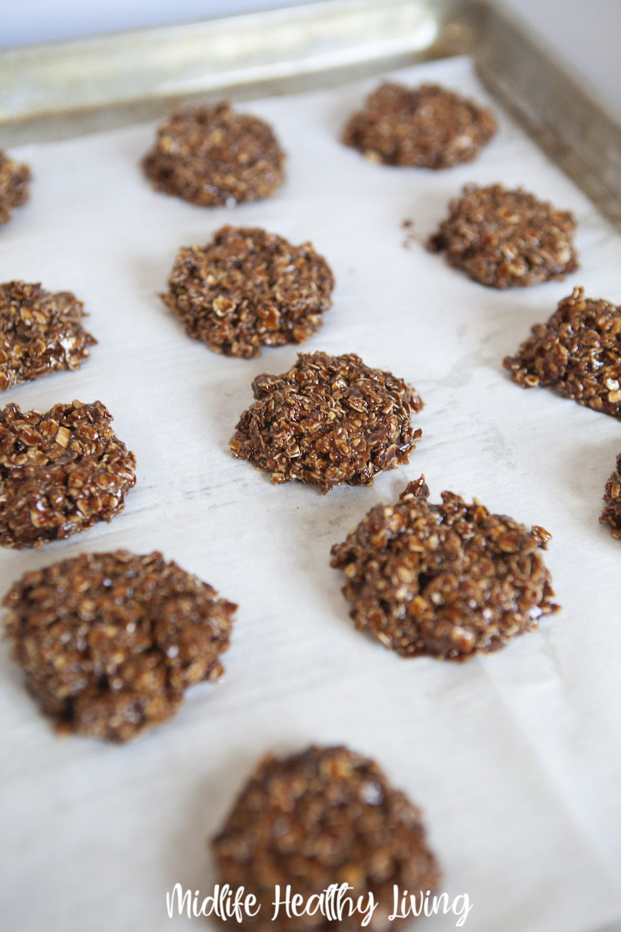 A tray of the finished WW peanut butter cookies ready to eat. 