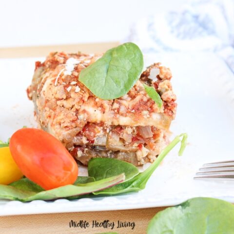 Featured image showing the finished weight watchers eggplant casserole ready to eat.