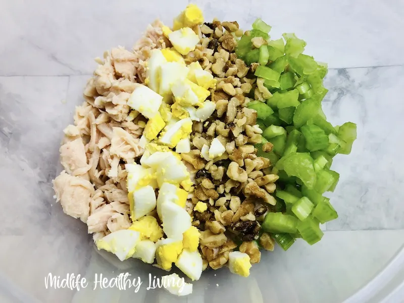 Ingredients chopped and ready to be mixed.