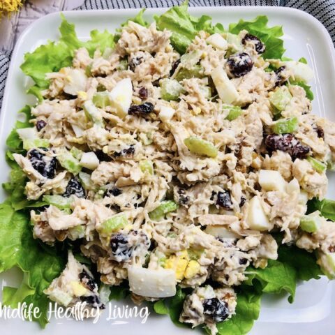 Featured image showing the finished weight watchers chicken salad ready to eat.