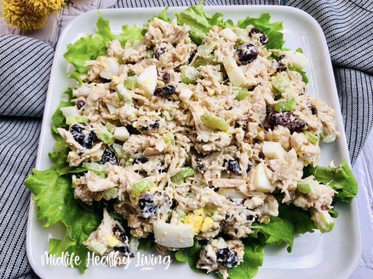 Featured image showing the finished weight watchers chicken salad ready to eat.