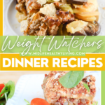 Pin showing the weight watchers dinner recipes with title across the middle.
