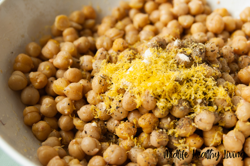 Seasonings added to the chickpeas