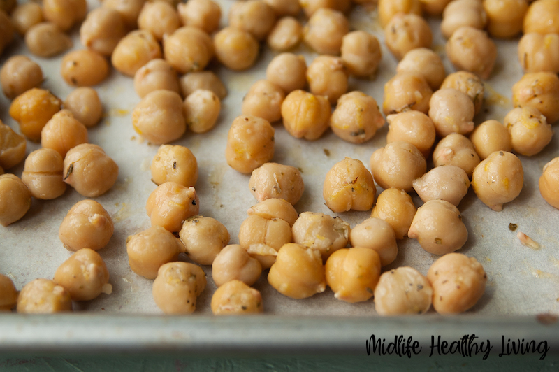 chickpeas ready to be baked. 