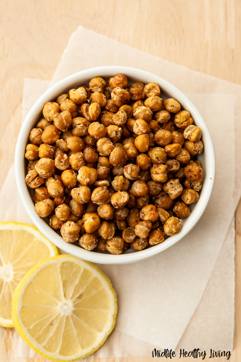 A look at the finished ww roasted chickpeas ready to be enjoyed. 
