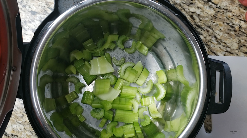 celery in the instant pot. 