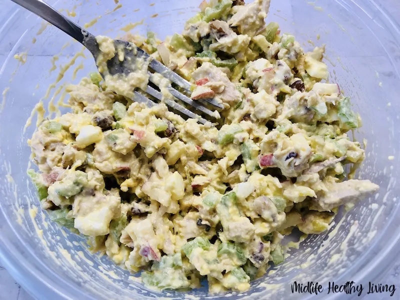 Weight Watchers tuna salad mixed and ready to be served. 