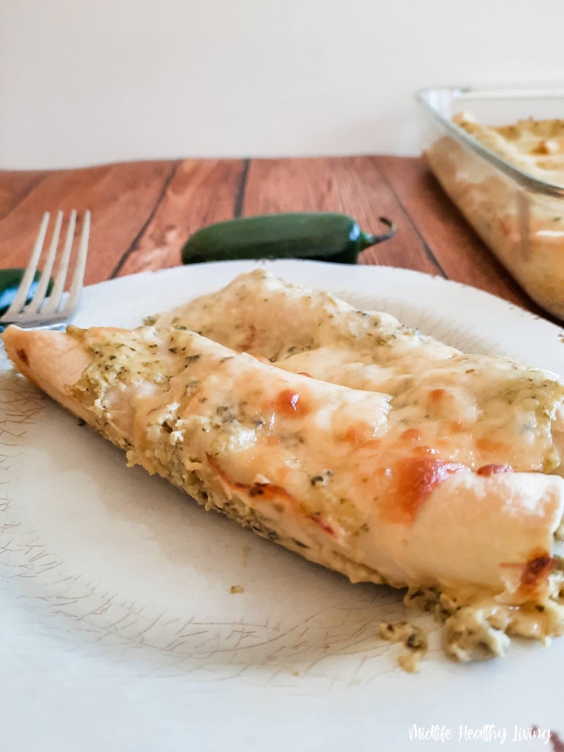 A close up of the finished enchiladas ready to eat.