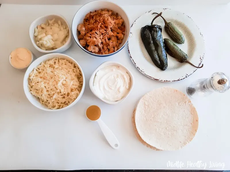 ingredients needed to make weight watchers turkey enchilada ready to start cooking. 