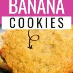 pin showing the finished weight watchers banana cookies recipe with title at the top.