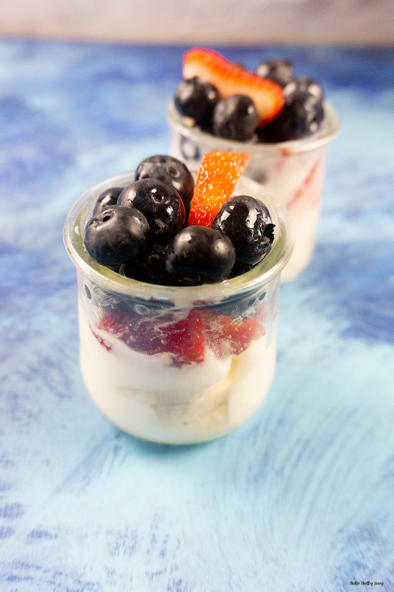 Two of the finished fruit parfaits for WW
