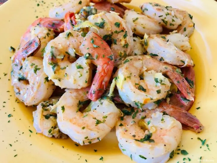 A close up look at the finished weight watchers shrimp recipe ready to eat.