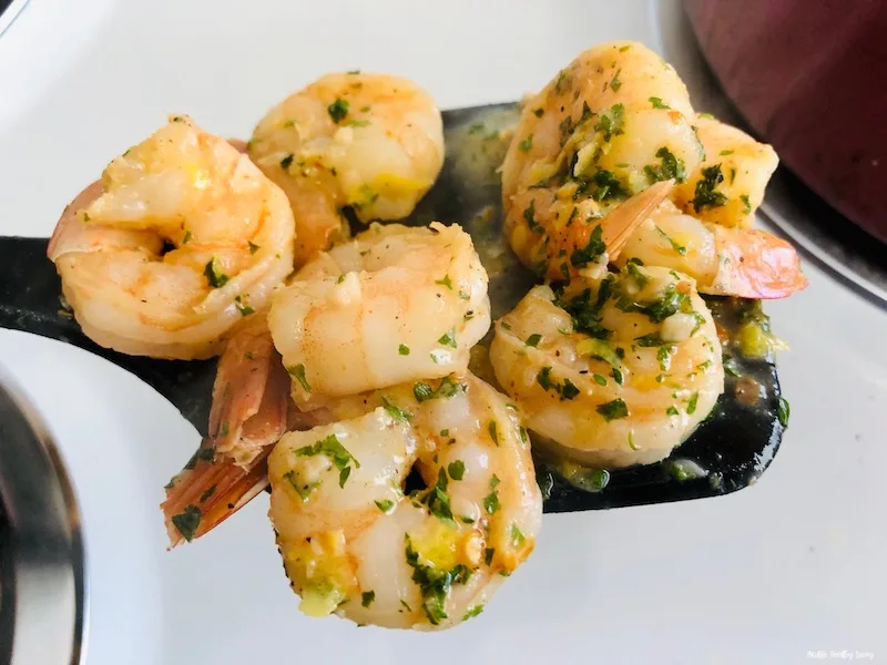Finished shrimp ready to be plated.