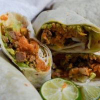 featured image showing the finished weight watchers ground turkey burritos ready to eat.