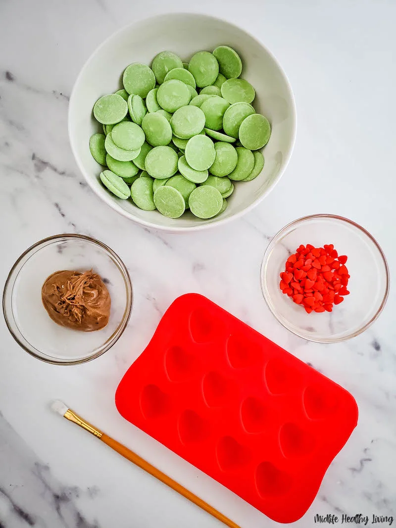 ingredients needed to make almond butter grinch candy