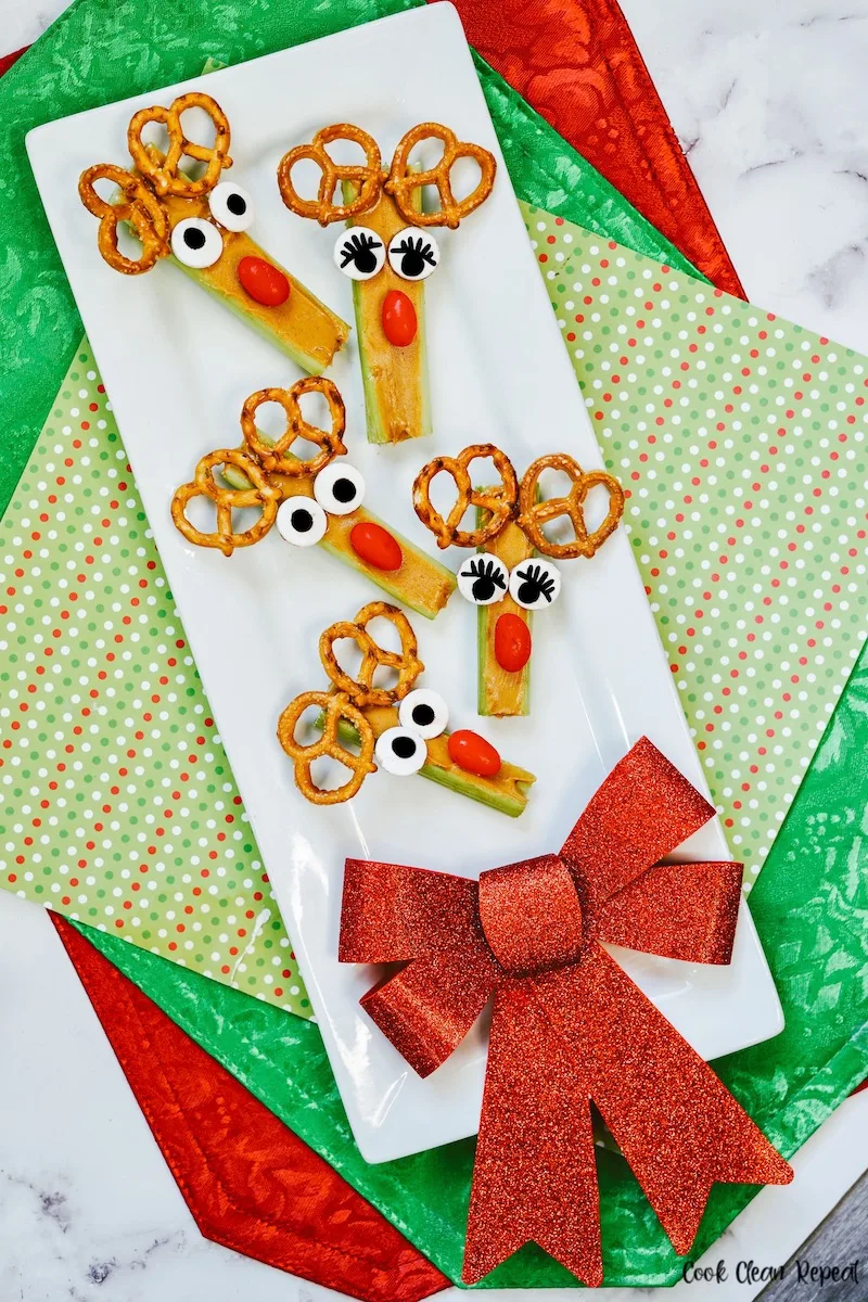 finished Rudolph holiday appetizer recipe ready to eat