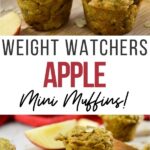 Pin showing the finished weight watchers apple muffins ready to eat.
