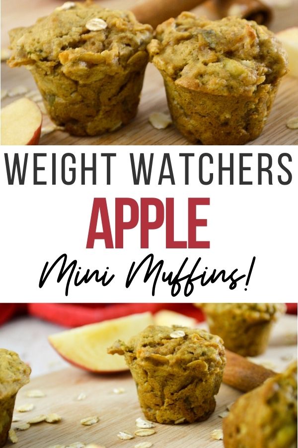 Pin showing the finished weight watchers apple muffins ready to eat.