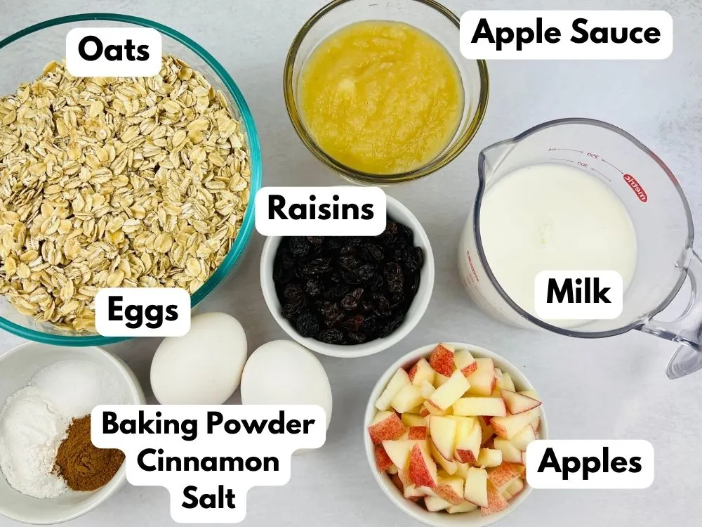 ingredients needed to make Weight Watchers Apple Muffins