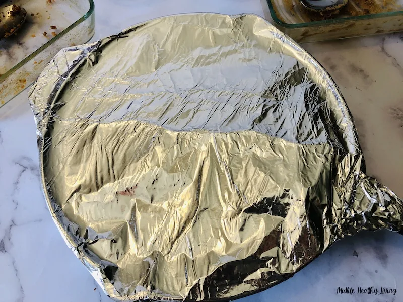 covered with foil to be baked.