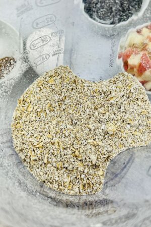oats being ground into a flour texture